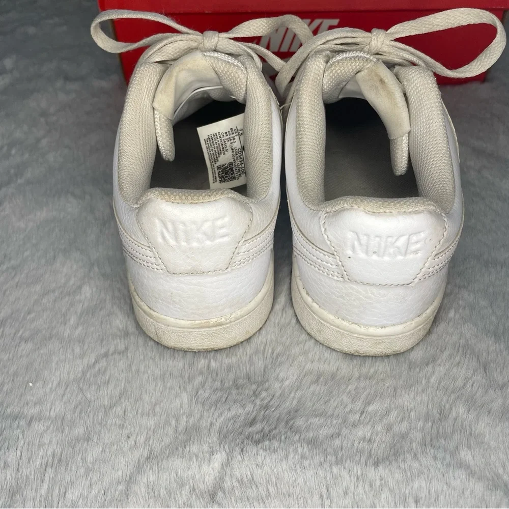 Nike Court Vision Low Top White Sneakers Size 7.5